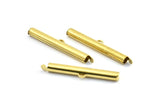 Brass Slide On End, 24 Raw Brass Slide On End Clasps for Seed Beads, Findings, Bracelets (35x4mm) BS 2076