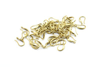 Brass Ear Hooks, 12 Raw Brass Earring Wires, Earring Hooks (14x8mm) BS 1836