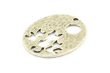 Antique Silver Cats, 2 Antique Silver Plated Oval Cat Textured Pendants With 1 Hole, Earrings, Charms (28x23x1.1mm) BS 1910 H0323