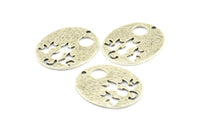 Antique Silver Cats, 2 Antique Silver Plated Oval Cat Textured Pendants With 1 Hole, Earrings, Charms (28x23x1.1mm) BS 1910 H0323