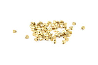 Gold Hearts, 10 Gold Plated Brass Spacer Beads, Spacer Connectors, Heart Beads (3.5x5.7mm) BS 2208 Q0404