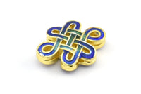 2 Enamel Brass Connector Beads (17x13mm) B-1