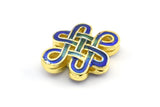 2 Enamel Brass Connector Beads (17x13mm) B-1