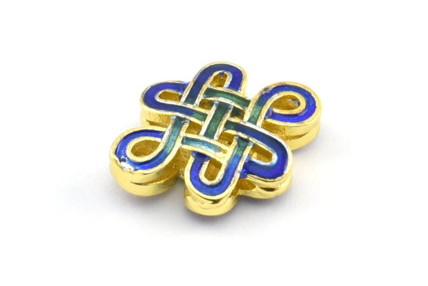 2 Enamel Brass Connector Beads (17x13mm) B-1