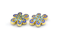 2 Enamel Brass Connector Beads (17x13mm) B-1