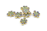 2 Enamel Brass Connector Beads (17x13mm) B-1