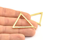 Reading Glasses Pendant, 2 Raw Brass Hammered Triangle For Glass With 2 Loops, Geometric Pendant, Findings (42x2.5x2.5mm) U117