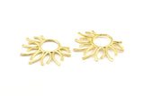 Brass Sun Pendant, 2 Raw Brass Sun Pendants (45x37x1.5mm) BS 1943