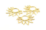 Brass Sun Pendant, 2 Raw Brass Sun Pendants (45x37x1.5mm) BS 1943