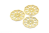 Brass Textured Pendant, 2 Raw Brass Mandala Pendants, Charms, Findings (36x1mm) BS 2041