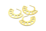 Moon Phases Earring, 2 Raw Brass Semi Circle Earrings, Earring Findings (38x30x1.2mm) BS 2069