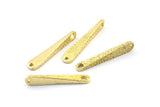 Hammered Bar Pendant, 10 Raw Brass Hammered Bar Pendants With 2 Holes, Earring Drops (22x4mm) BS 1838