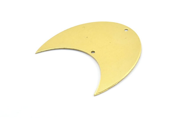 Moon Phase Blank, 5 Raw Brass Crescent Moon Blanks With 2 Holes (42x25x0.6mm) BS 2146