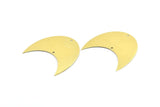 Moon Phase Blank, 5 Raw Brass Crescent Moon Blanks With 2 Holes (42x25x0.6mm) BS 2146