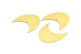 Moon Phase Blank, 5 Raw Brass Crescent Moon Blanks With 2 Holes (42x25x0.6mm) BS 2146