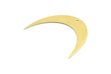 Moon Phase Blank, 8 Raw Brass Crescent Moon Blanks With 1 Hole (42x10x0.6mm) BS 2203