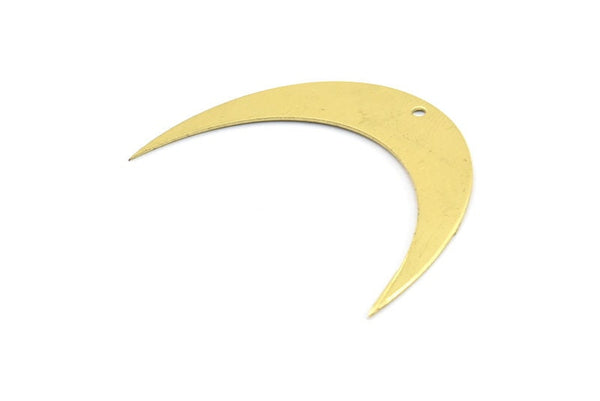 Moon Phase Blank, 8 Raw Brass Crescent Moon Blanks With 1 Hole (42x10x0.6mm) BS 2203