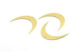 Moon Phase Blank, 8 Raw Brass Crescent Moon Blanks With 1 Hole (42x10x0.6mm) BS 2203