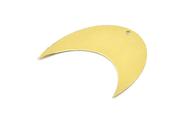 Moon Phase Blank, 5 Raw Brass Crescent Moon Blanks With 1 Hole (42x20x0.6mm) BS 2221