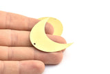 Moon Phase Blank, 5 Raw Brass Crescent Moon Blanks With 1 Hole (42x20x0.6mm) BS 2221