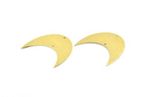 Moon Phase Blank, 5 Raw Brass Crescent Moon Blanks With 2 Holes (42x20x0.6mm) BS 2119