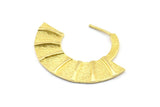 Geometric Earring Findings, 2 Raw Brass Semi Circle Textured Earring Findings (44x34x1.8mm) BS 2059