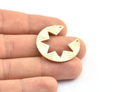 Altın Hilal Kolye, 2 Delikli 1 Altın Kaplama Pirinç Hilal Etnik Kolye, Bulgular, Tılsımlar (30x1,4 mm) U118 Q0430