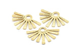 Gold Sun Pendant, 1 Gold Plated Brass Hammered Sunny Pendants With 1 Loop (44x31x2mm) BS 1924 Q0433