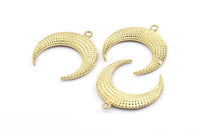 Altın Ay Tılsımı, 1 Altın Kaplama Pirinç Dokulu Boynuz Tılsımı, Kolye Ucu, Mücevher Parçası (36x10.55x3.65mm) N0206 Q0429