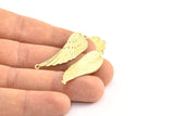 Pirinç Kanat Kolye, 2 Halkalı 4 Ham Pirinç Kanat Kolye, Küpe, Mücevher Parçaları (43x13x1,5 mm) BS 1959