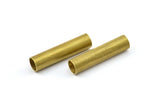 Brass Tube Beads, 10 Raw Brass Tube Findings (29x7mm) R030