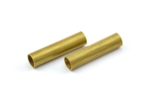 Brass Tube Beads, 10 Raw Brass Tube Findings (29x7mm) R030