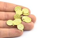 Brass Round Charm, 20 Raw Brass Round Charms, Pendant,findings (13mm) Brs 129 A0521