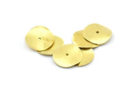 Wavy Bead Caps, 50 Raw Brass Round Disc (16mm) A0498