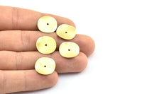 Wavy Bead Caps, 50 Raw Brass Round Disc (16mm) A0498