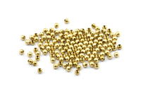Brass Ball Bead, Raw Brass Spacer Ball Beads, Crimp Beads (3mm, Hole Size 1.2mm ) Bs 1088--n0569
