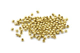 Brass Ball Bead, Raw Brass Spacer Ball Beads, Crimp Beads (3mm, Hole Size 1.2mm ) Bs 1088--n0569