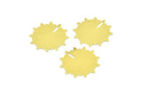 Brass Flower Charms, 12 Raw Brass Flower Stamping Blank Tag Charms (25mm) Brs 4171d D0537--c069