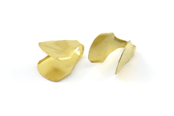 9mm End Clasp, 30 Raw Brass End Caps Chain Ends (14x9mm) B0056 A0743