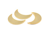 Moon Crescent Charm, 3 Gold Plated Brass Moons With 2 Holes (25x9.5x0.80mm) Moon1