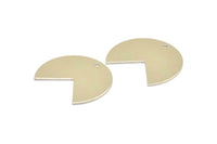 Silver Pizza Slice, 5 Silver Tone Three Quarters Stamping Blank Pendants with 1 Hole (30x25x0.80mm) B0169