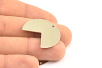 Silver Pizza Slice, 5 Silver Tone Three Quarters Stamping Blank Pendants with 1 Hole (30x25x0.80mm) B0169