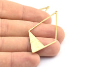 Brass Diamond Charm, 6 Raw Brass Diamond Charms With 1 Loop, Pendants, Findings (56x27.5x0.8mm) E628