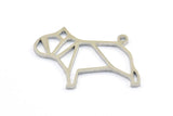 Steel Dog Charm, 5 Steel Dog Charms With 1 Loop (16.5x22x0.9mm) E113