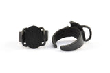 Black Ring Setting, 1 Oxidized Brass Black Gorgeous Ring Settings With 2 Claws, Ring Blanks (14.5x12.5x1.2mm) BS 1911