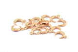 Rose Gold Moon Charm, 6 Rose Gold Plated Brass Textured Horn Charms With 1 Loop, Pendant, Jewelry Finding (12x4x3mm) N0335 Q0417