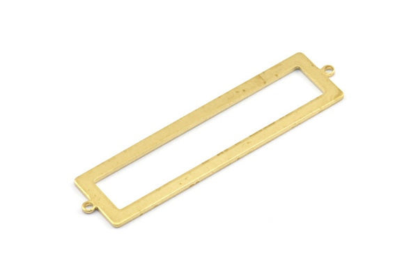 Pirinç Dikdörtgen Konnektör, 2 Döngülü 6 Ham Pirinç Dikdörtgen Konnektör (57x14x1mm) E124