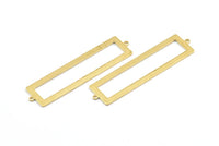 Pirinç Dikdörtgen Konnektör, 2 Döngülü 6 Ham Pirinç Dikdörtgen Konnektör (57x14x1mm) E124