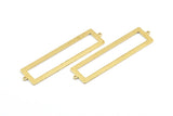 Pirinç Dikdörtgen Konnektör, 2 Döngülü 6 Ham Pirinç Dikdörtgen Konnektör (57x14x1mm) E124