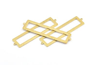 Pirinç Dikdörtgen Konnektör, 2 Döngülü 6 Ham Pirinç Dikdörtgen Konnektör (57x14x1mm) E124
